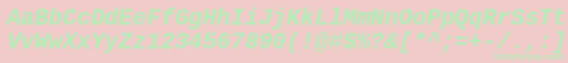 CousineBoldItalic Font – Green Fonts on Pink Background