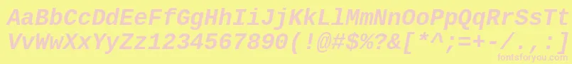 CousineBoldItalic Font – Pink Fonts on Yellow Background