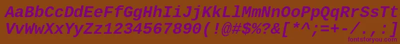 CousineBoldItalic Font – Purple Fonts on Brown Background