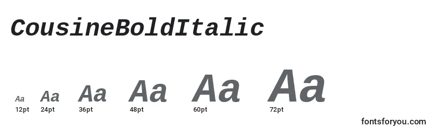 CousineBoldItalic Font Sizes