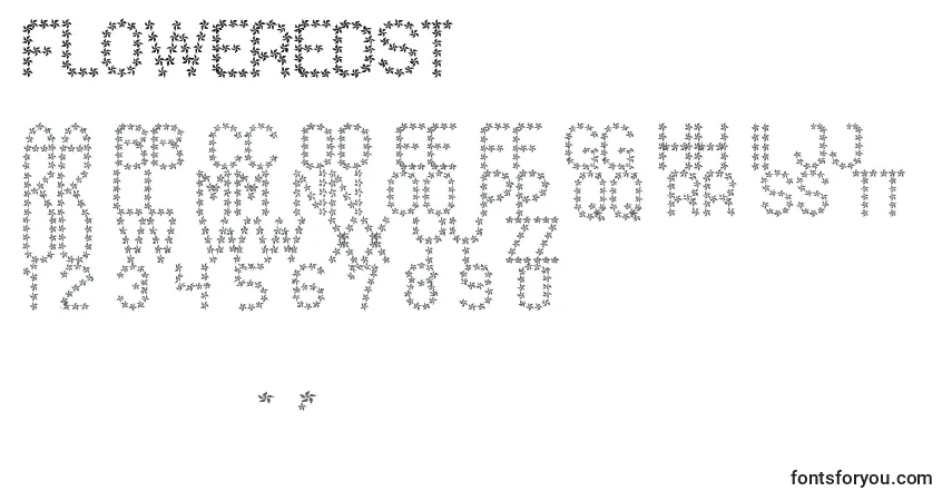 Schriftart FloweredSt – Alphabet, Zahlen, spezielle Symbole