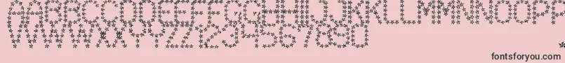 FloweredSt-fontti – mustat fontit vaaleanpunaisella taustalla