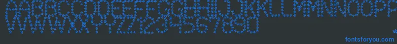 FloweredSt-Schriftart – Blaue Schriften auf schwarzem Hintergrund