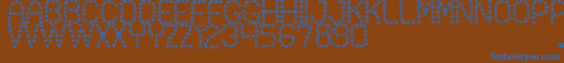 FloweredSt Font – Blue Fonts on Brown Background
