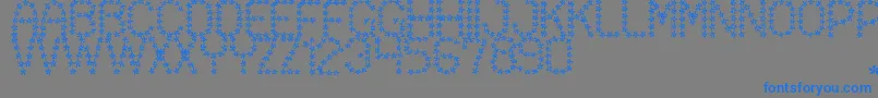 フォントFloweredSt – 灰色の背景に青い文字