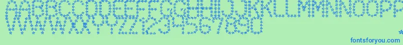 FloweredSt-fontti – siniset fontit vihreällä taustalla