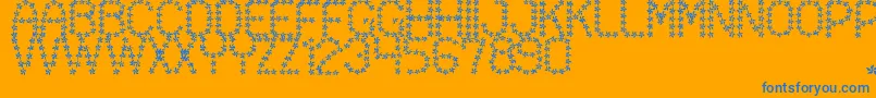FloweredSt Font – Blue Fonts on Orange Background