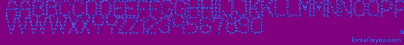 FloweredSt Font – Blue Fonts on Purple Background