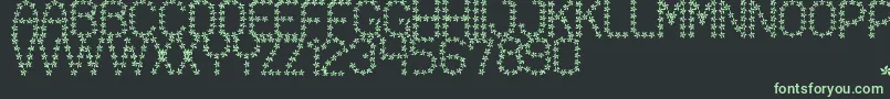 FloweredSt-fontti – vihreät fontit mustalla taustalla