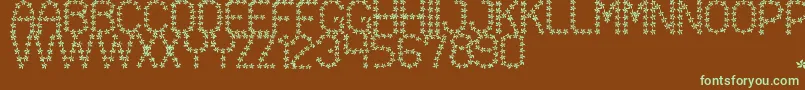Шрифт FloweredSt – зелёные шрифты на коричневом фоне