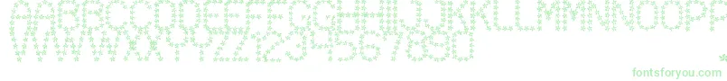 Шрифт FloweredSt – зелёные шрифты на белом фоне