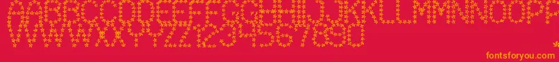 FloweredSt Font – Orange Fonts on Red Background