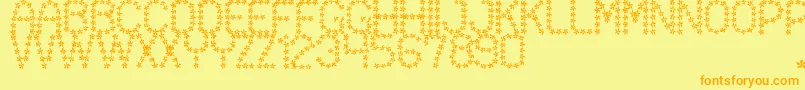 FloweredSt Font – Orange Fonts on Yellow Background