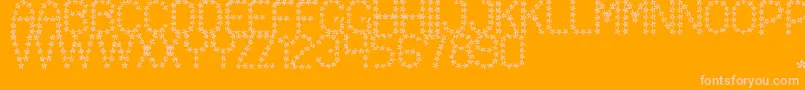 FloweredSt-fontti – vaaleanpunaiset fontit oranssilla taustalla