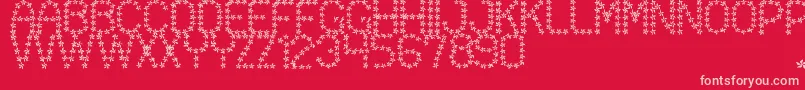 FloweredSt-fontti – vaaleanpunaiset fontit punaisella taustalla