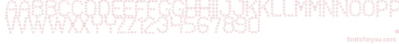 FloweredSt-fontti – vaaleanpunaiset fontit valkoisella taustalla