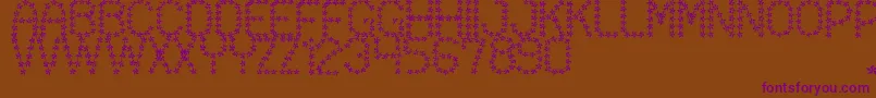 FloweredSt-Schriftart – Violette Schriften auf braunem Hintergrund