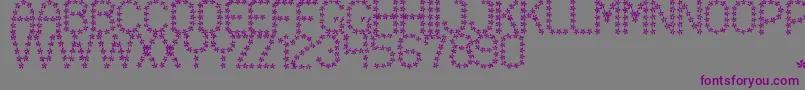 フォントFloweredSt – 紫色のフォント、灰色の背景