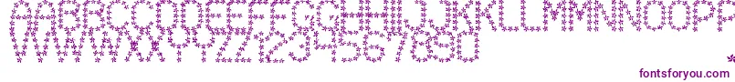 FloweredSt-fontti – violetit fontit valkoisella taustalla