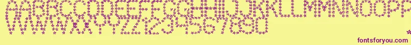 FloweredSt-fontti – violetit fontit keltaisella taustalla