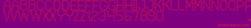 FloweredSt-Schriftart – Rote Schriften auf violettem Hintergrund