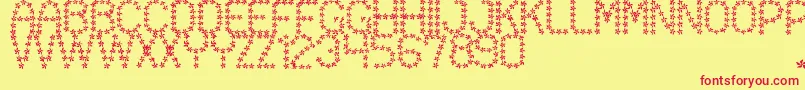 Czcionka FloweredSt – czerwone czcionki na żółtym tle