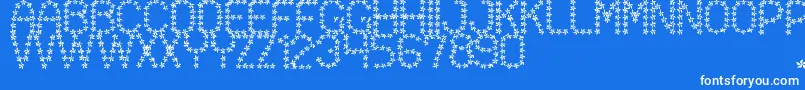 FloweredSt-fontti – valkoiset fontit sinisellä taustalla