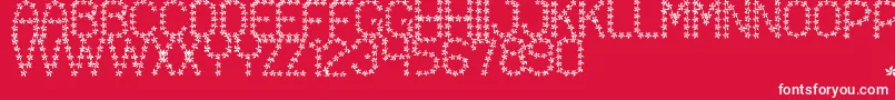 FloweredSt-Schriftart – Weiße Schriften auf rotem Hintergrund