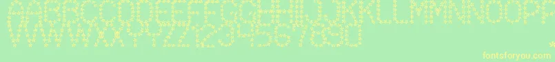 FloweredSt-fontti – keltaiset fontit vihreällä taustalla