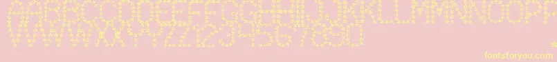 フォントFloweredSt – 黄色のフォント、ピンクの背景