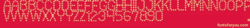 FloweredSt-fontti – keltaiset fontit punaisella taustalla