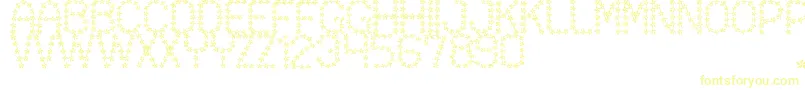 FloweredSt-fontti – keltaiset fontit valkoisella taustalla