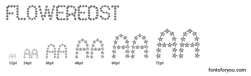 FloweredSt Font Sizes