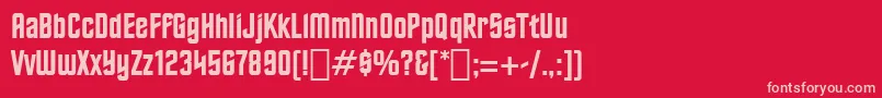 TrekClassicCredits Font – Pink Fonts on Red Background