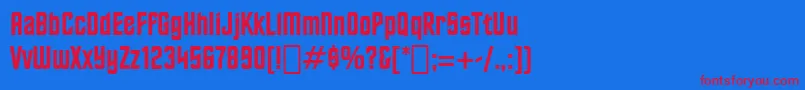 フォントTrekClassicCredits – 赤い文字の青い背景
