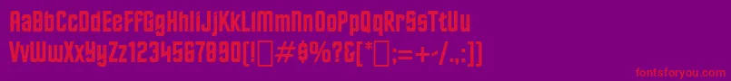 TrekClassicCredits Font – Red Fonts on Purple Background