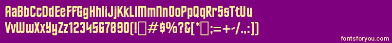 TrekClassicCredits Font – Yellow Fonts on Purple Background