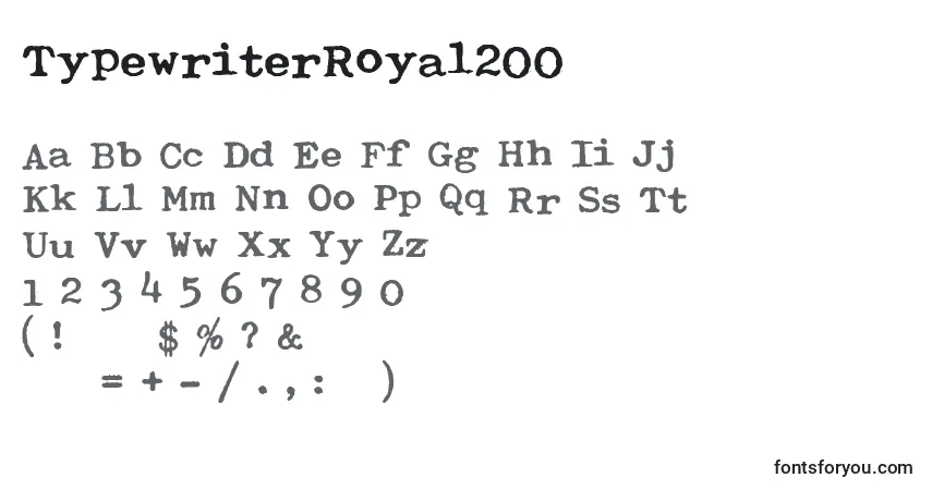 TypewriterRoyal200 Font – alphabet, numbers, special characters