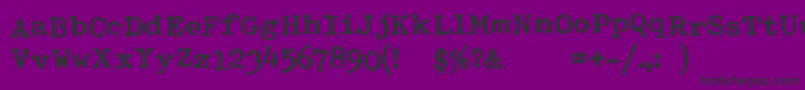 Шрифт TypewriterRoyal200 – чёрные шрифты на фиолетовом фоне