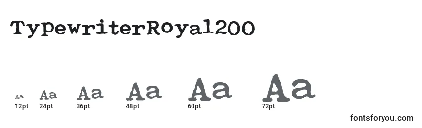 Размеры шрифта TypewriterRoyal200