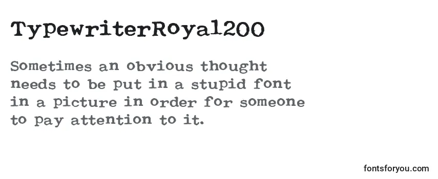 TypewriterRoyal200 -fontin tarkastelu