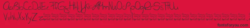 SlRunawayGirl Font – Black Fonts on Red Background