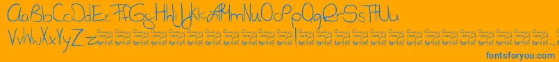 More about SlRunawayGirl Font SlRunawayGirl Font – Blue Fonts on Orange Background