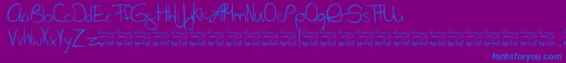 SlRunawayGirl Font – Blue Fonts on Purple Background