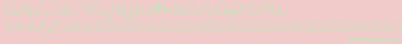 SlRunawayGirl Font – Green Fonts on Pink Background