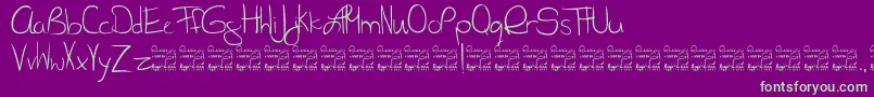 SlRunawayGirl Font – Green Fonts on Purple Background