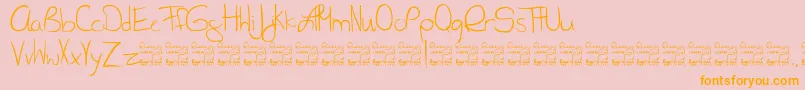 SlRunawayGirl Font – Orange Fonts on Pink Background