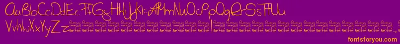 SlRunawayGirl Font – Orange Fonts on Purple Background