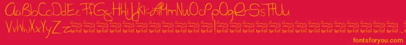 SlRunawayGirl Font – Orange Fonts on Red Background