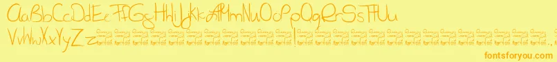 SlRunawayGirl Font – Orange Fonts on Yellow Background